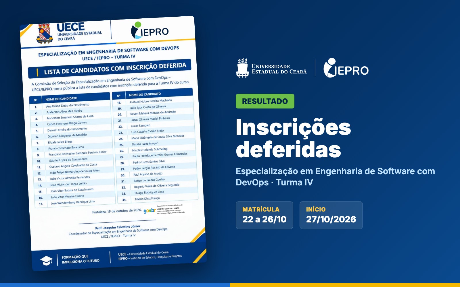 Especialização/ Aperfeiçoamento em Engenharia de Software com DevOps