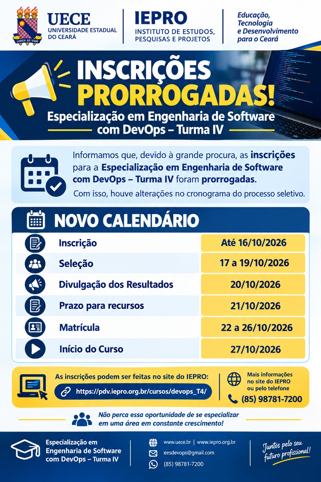 Especialização/ Aperfeiçoamento em Engenharia de Software com DevOps