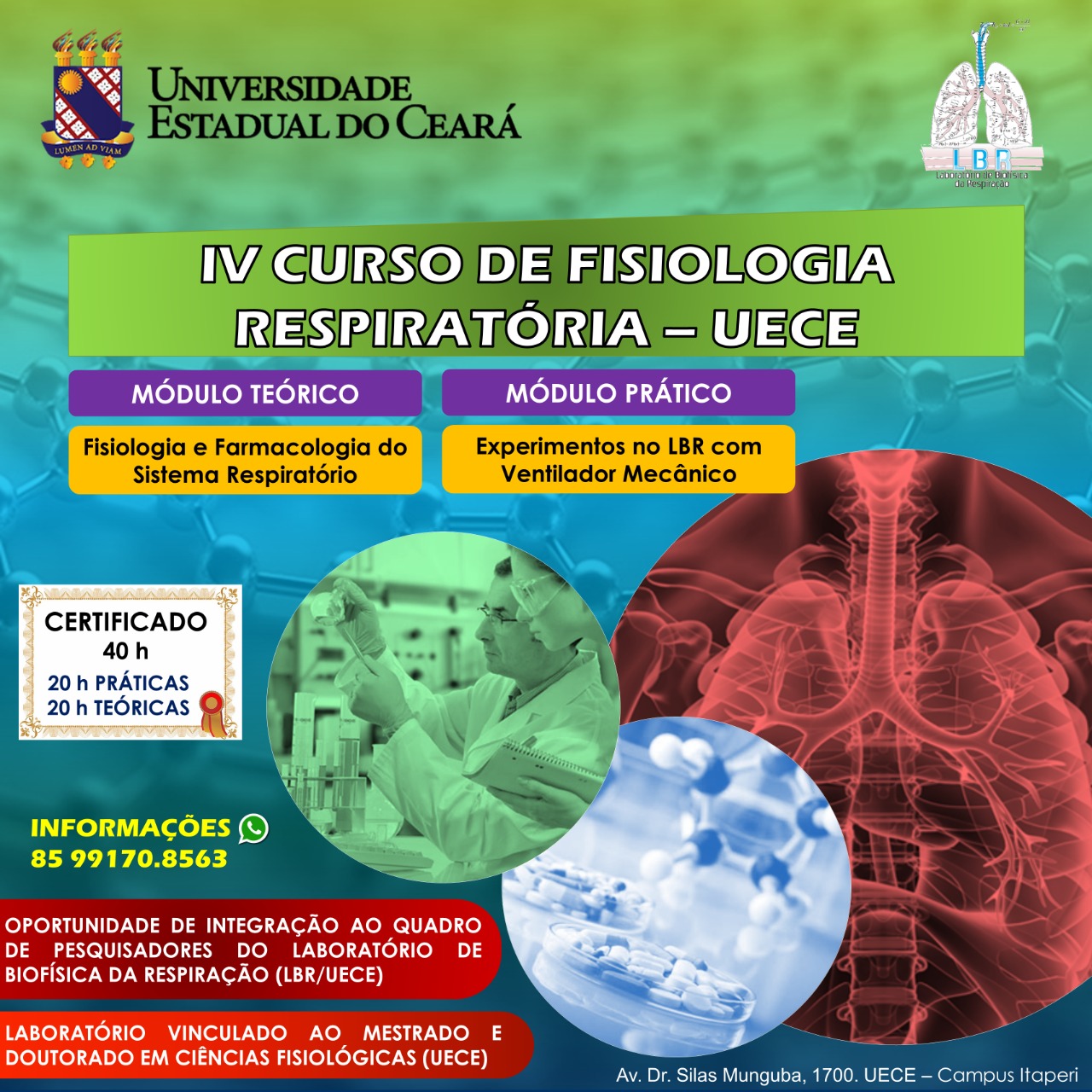 IV Curso de Fisiologia Respiratória Aplicada: Teoria e Prática Experimental